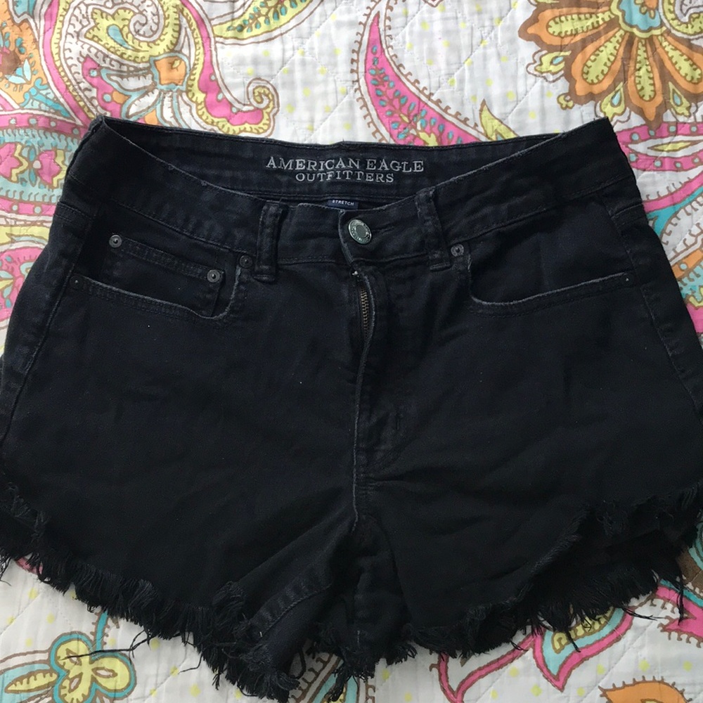 Black jean shorts